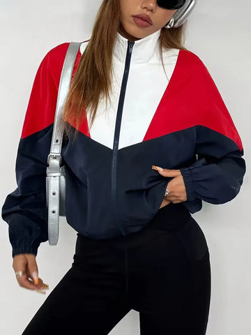 Track jacket met color-blocked design