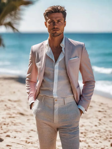 Linnen colbert slim fit