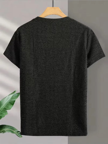 Casual heren T-shirt met jacquard patroon