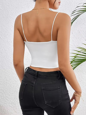 Crop top met spaghetti straps