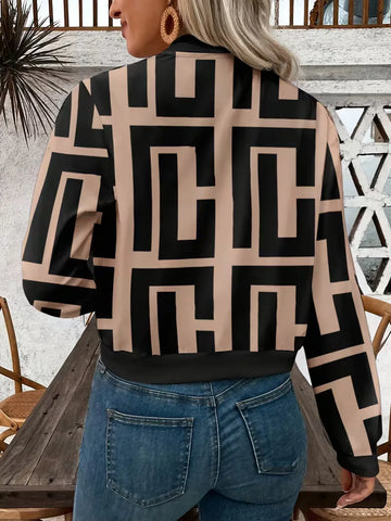 Bomberjack met geometrische print