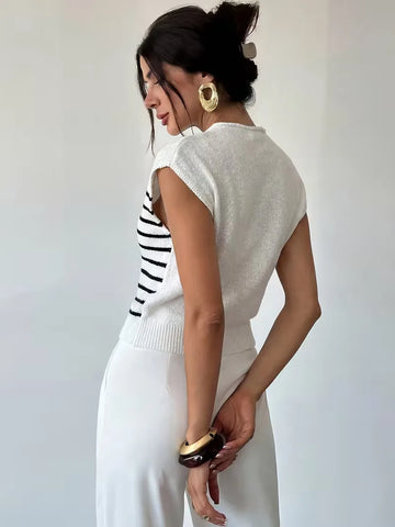 Mouwloos vest met mock neck