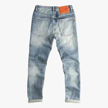Slim fit jeans met lichtblauwe gewassen denim
