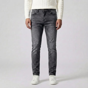 Slim fit jeans met lichte wassing en vijf-pocket stijl