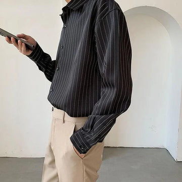 Emiel | Stijlvolle shirt in de kleur Zwart voor in stijl ideaal voor de herfst.