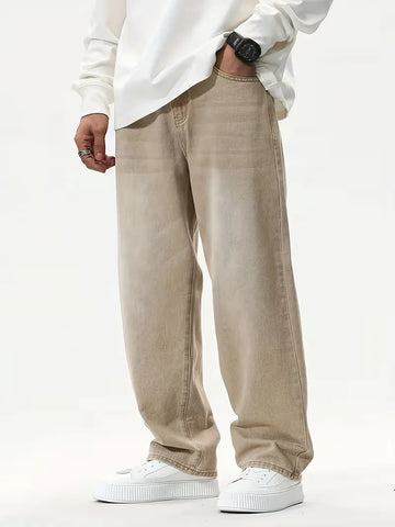 Loose fit jeans met wide leg