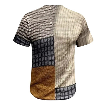 Lucas | Heren polo met diverse prints in de kleur Khaki voor heren in stijl geschikt voor alle seizoenen.