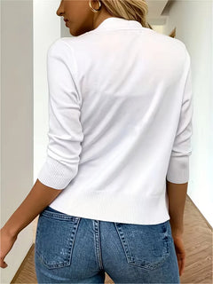 Paarse open-front cardigan 3/4 mouwen