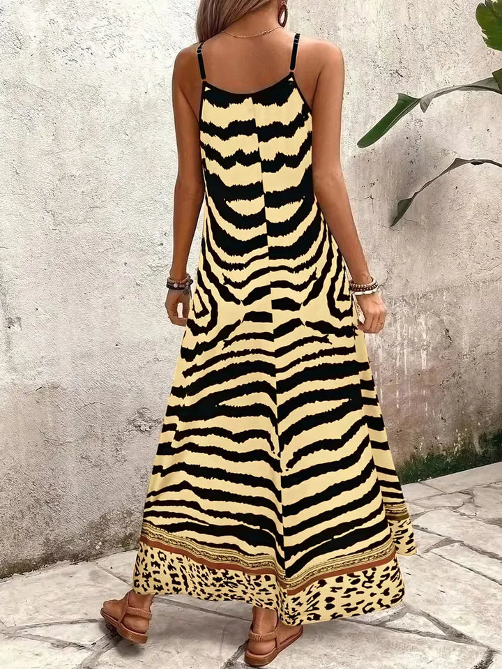 Maxi jurk met leopard print