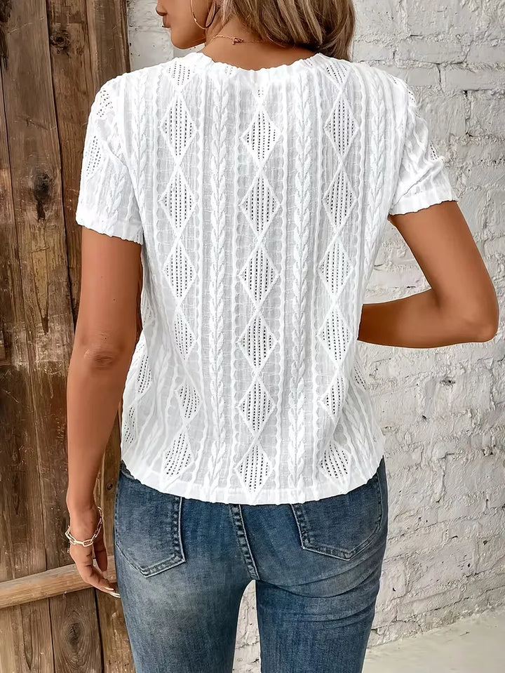 T-shirt met jacquard patroon