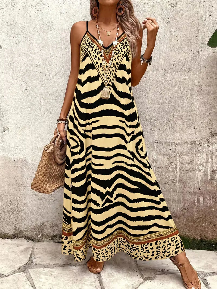 Maxi jurk met leopard print
