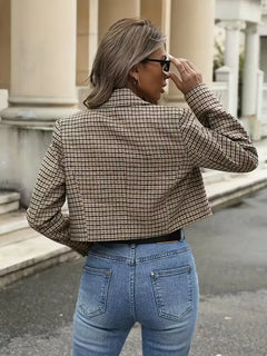 Plaid blazer met lange mouwen