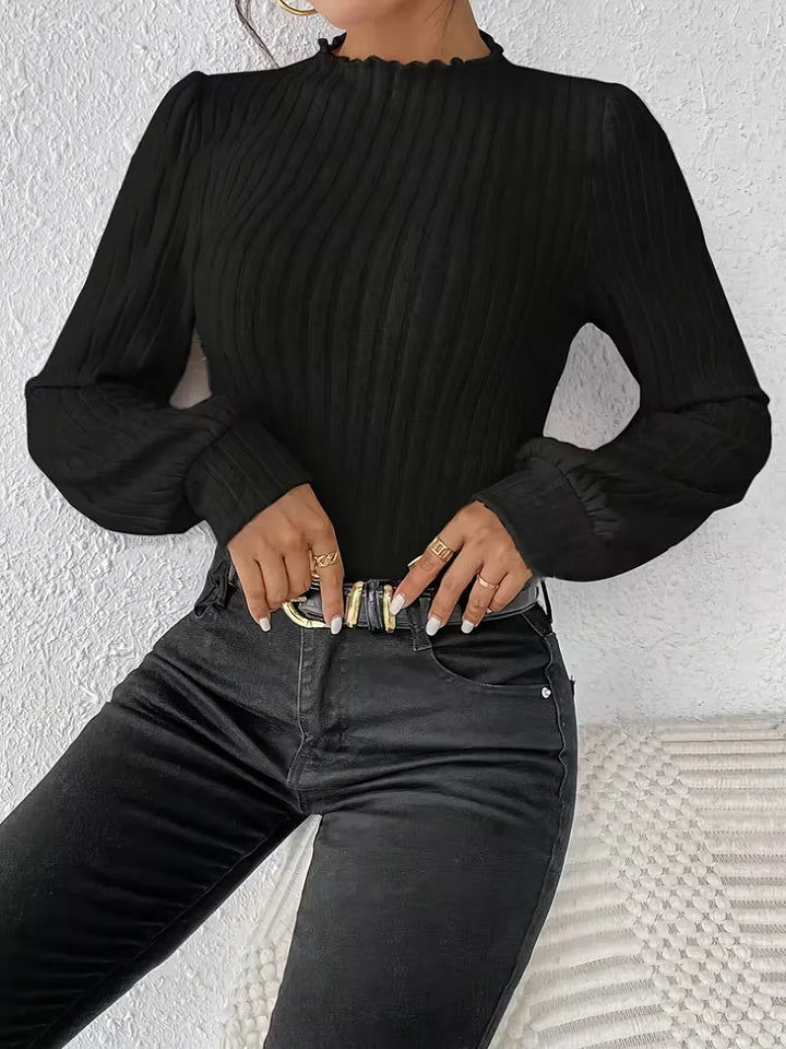 Bodysuit met rib-knit en lange mouwen