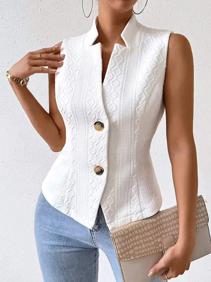 Gilet met V-hals en knopen