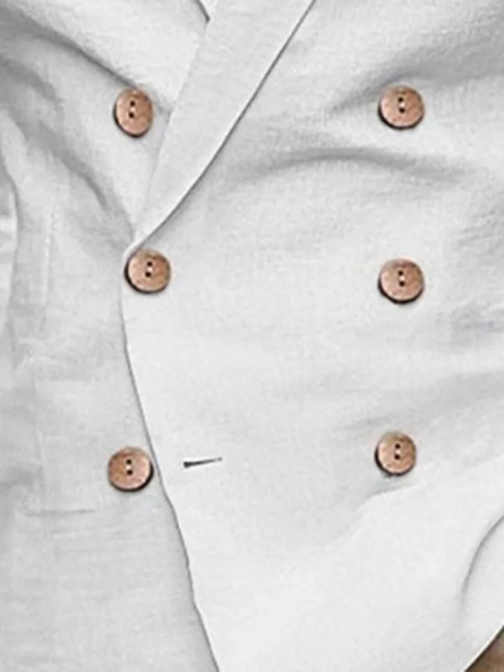 Slim fit blazer met houten knopen
