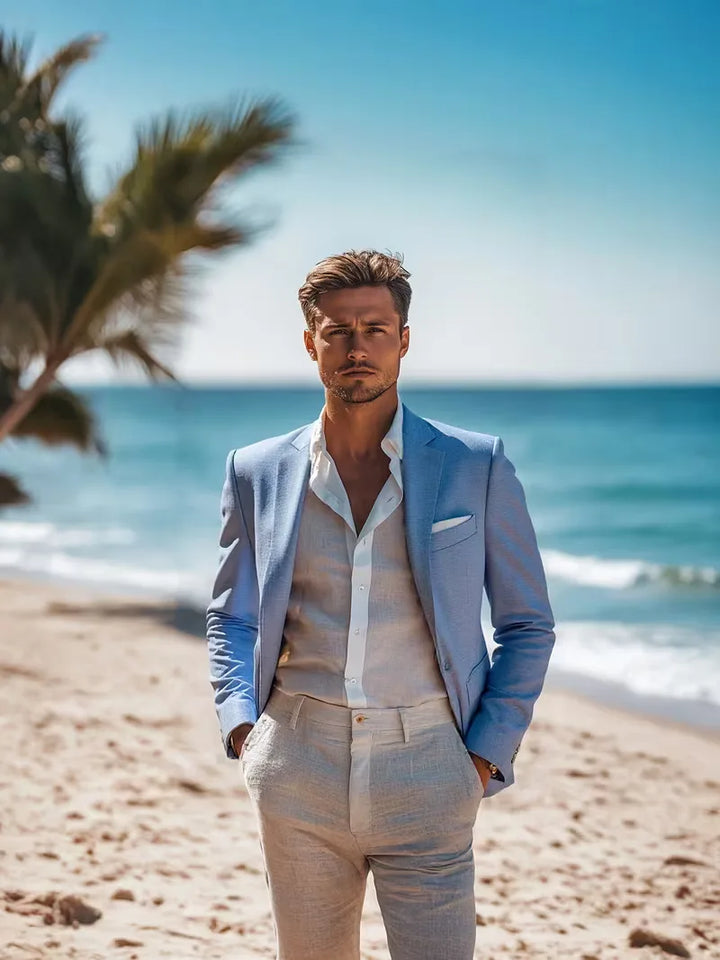 Linnen colbert slim fit