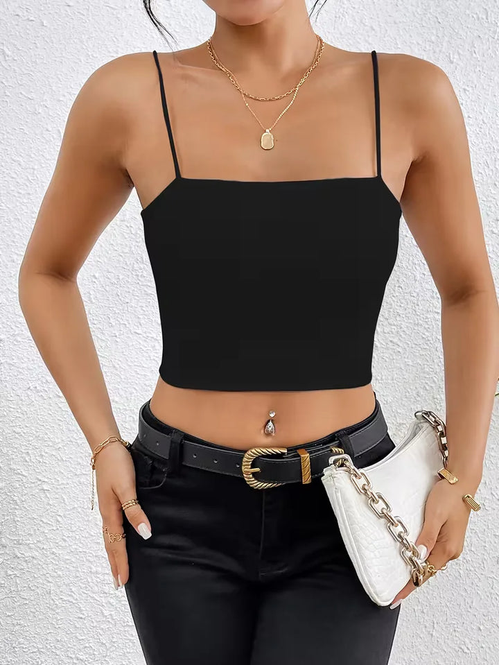 Crop top met spaghetti straps