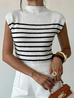 Mouwloos vest met mock neck
