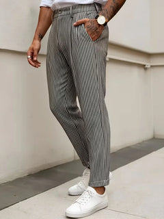 Gestreepte pantalon met cropped lengte