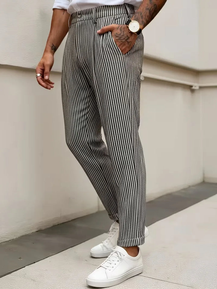 Gestreepte pantalon met cropped lengte