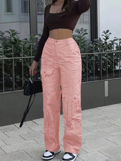 Cargo broek met hoge taille