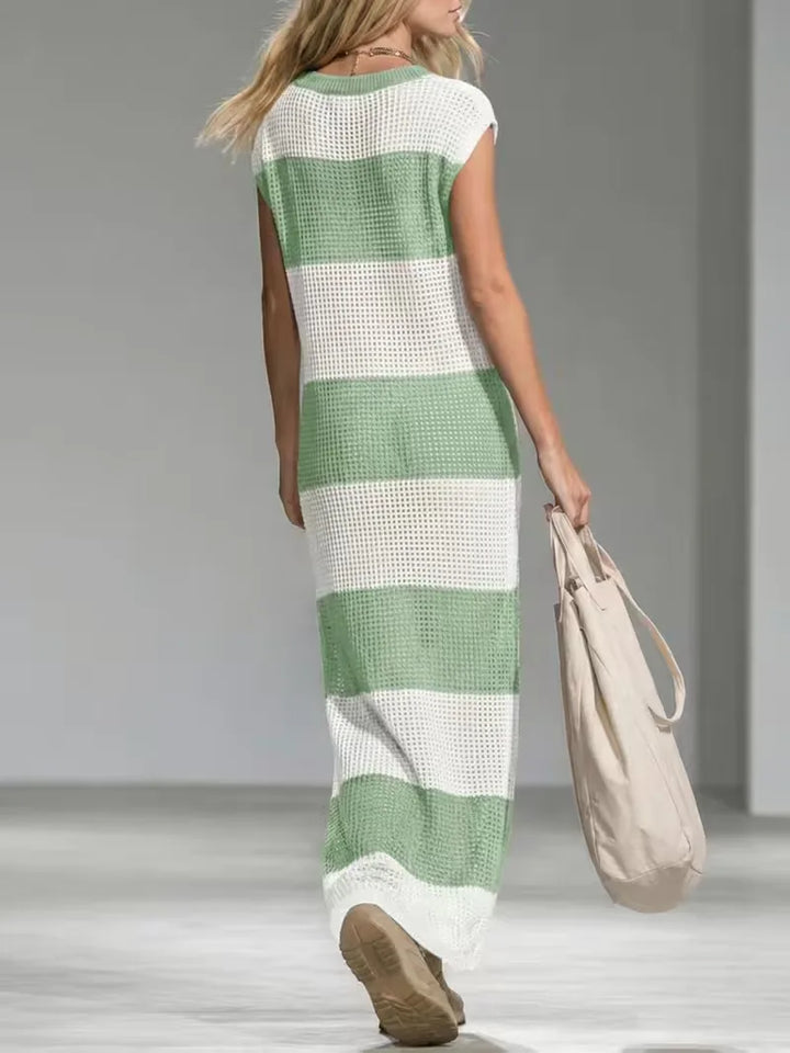 Maxi cover-up met V-hals