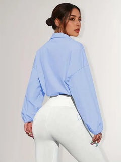 Track jacket met elastische manchetten