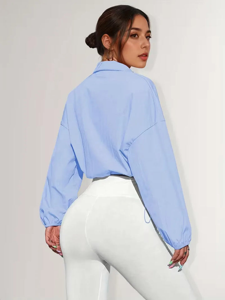 Track jacket met elastische manchetten