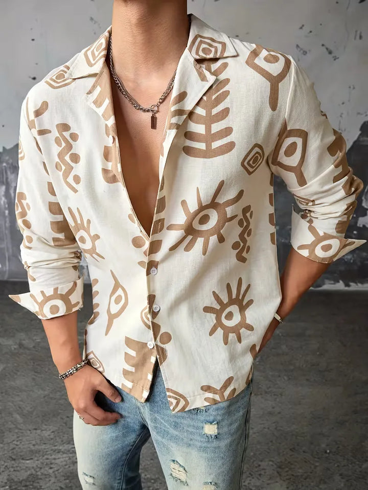 Casual overhemd met abstract print