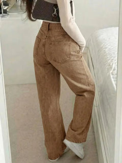 Straight jeans met mid-rise