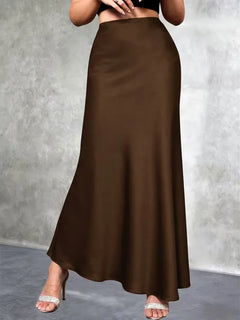 Satijnen rok met hoge taille
