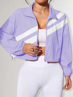 Track jacket met elastische manchetten