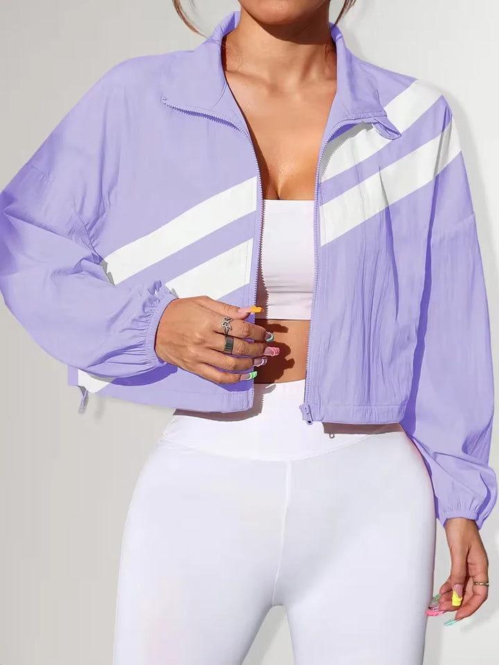 Track jacket met elastische manchetten