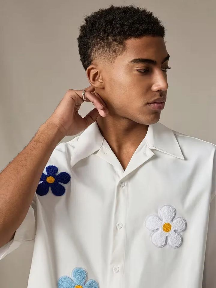 Korte mouw overhemd met bloemen