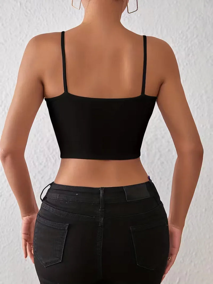 Crop top met spaghetti straps