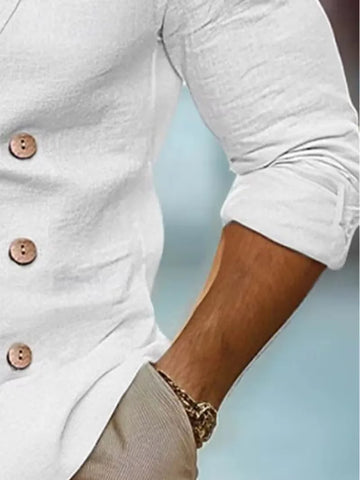 Slim fit blazer met houten knopen