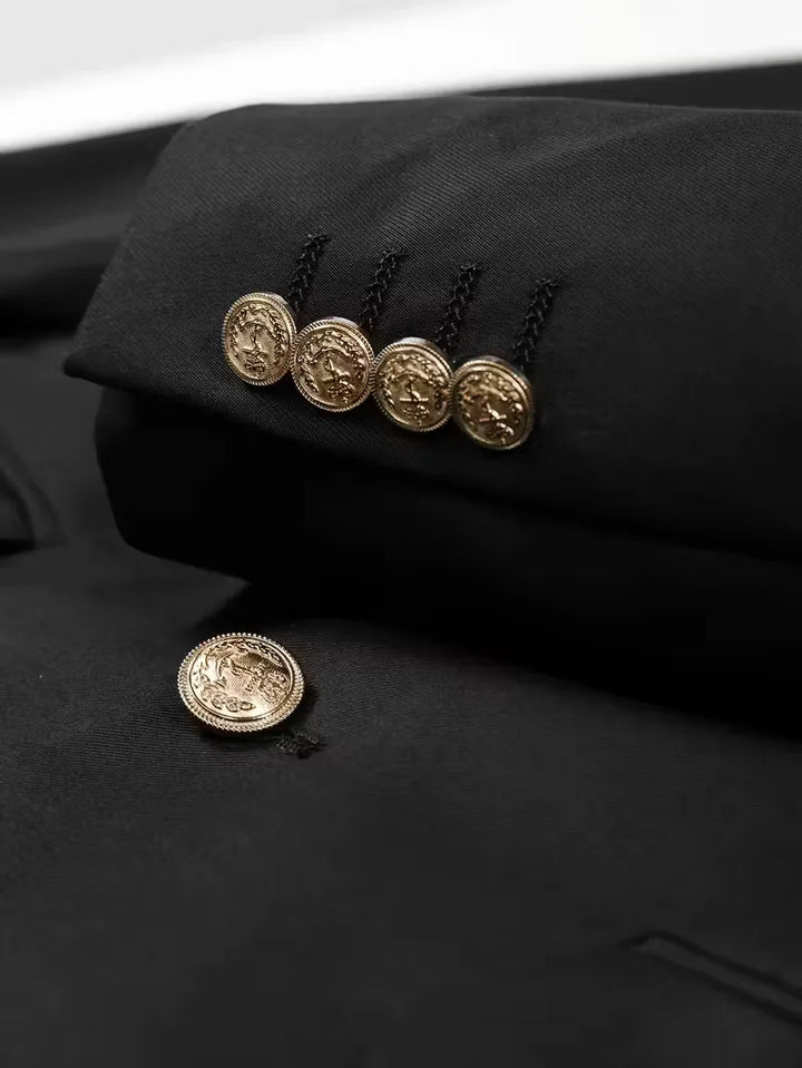 Colbert slim fit met gouden knopen