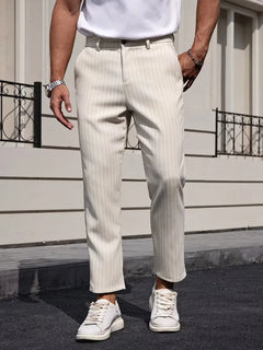 Slim fit pantalon met pinstripe