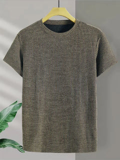 Casual heren T-shirt met jacquard patroon