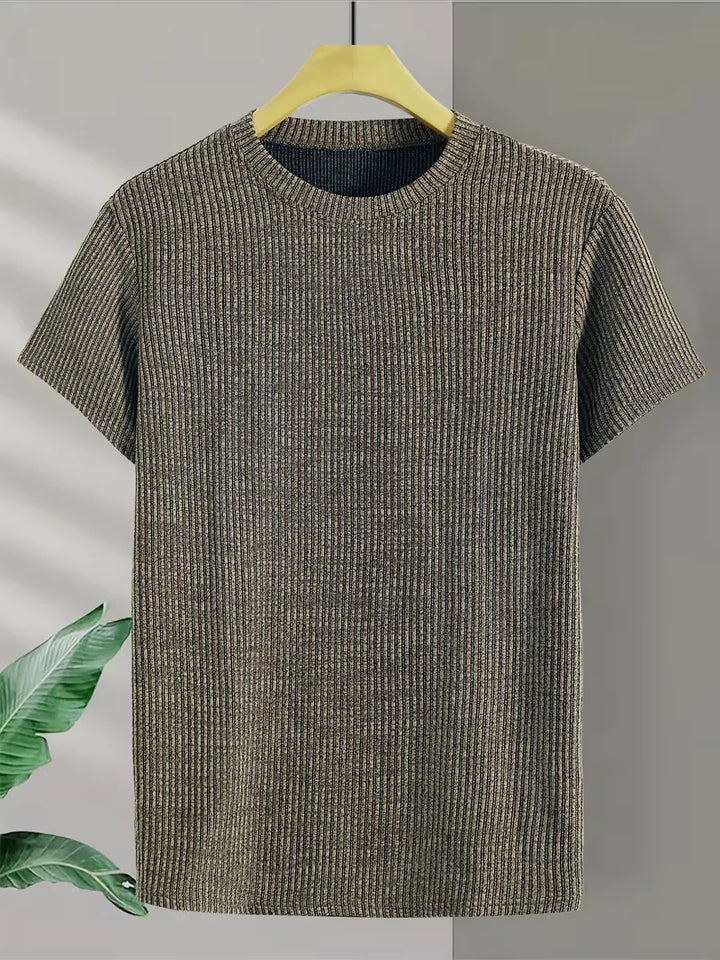 Casual heren T-shirt met jacquard patroon