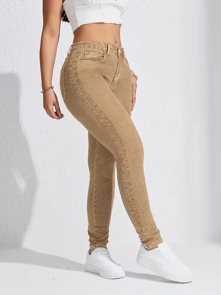 Skinny jeans met high waist