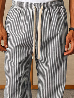 Gestreepte joggers met brede fit