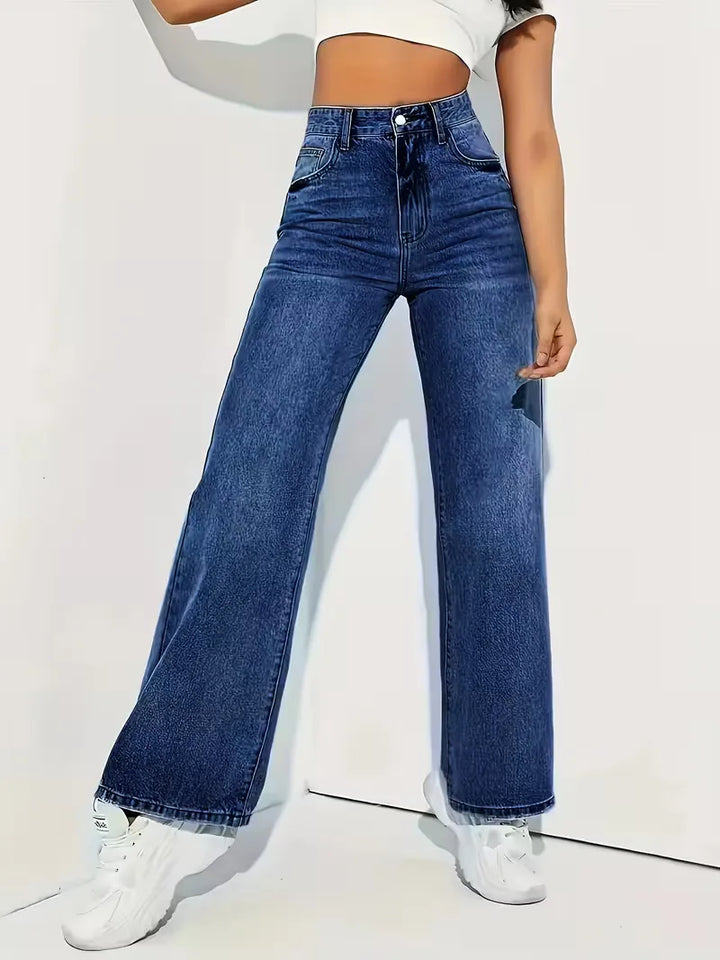 Straight jeans met hoge taille