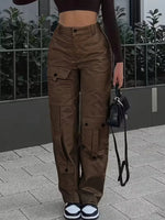 Cargo broek met hoge taille