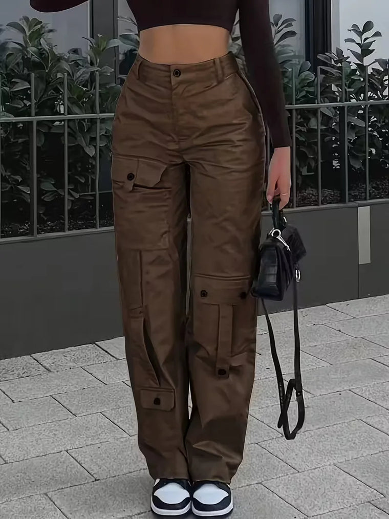 Cargo broek met hoge taille