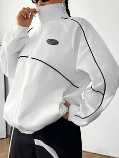 Track jacket met contrastdesign