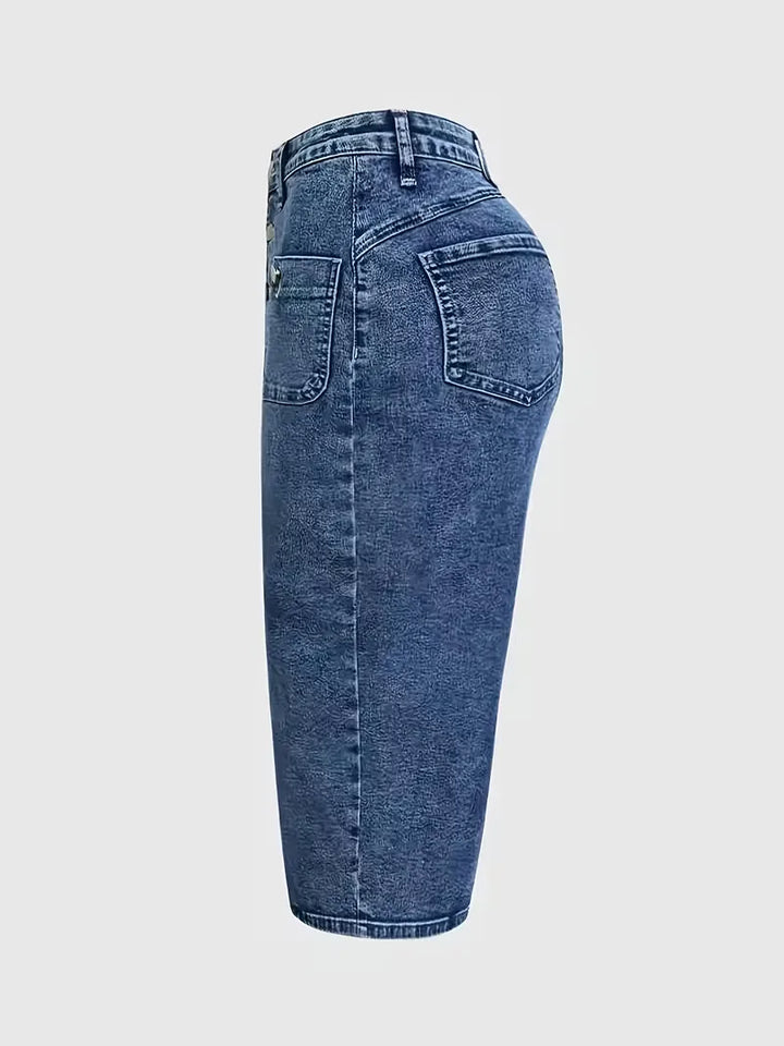 Denim rok met split