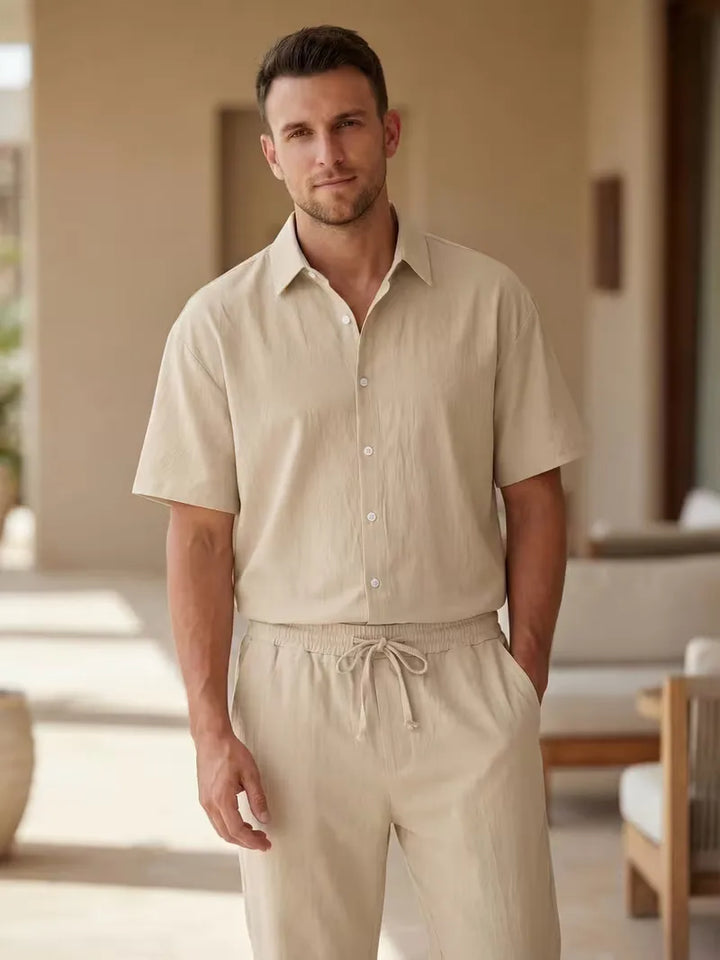 Korte mouw overhemd met lange broek