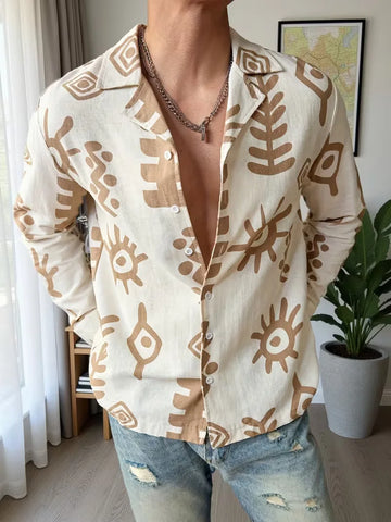 Casual overhemd met abstract print