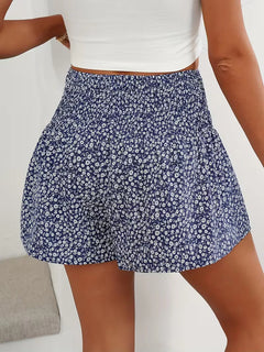 Short met hoge taille en bloemenpatroon
